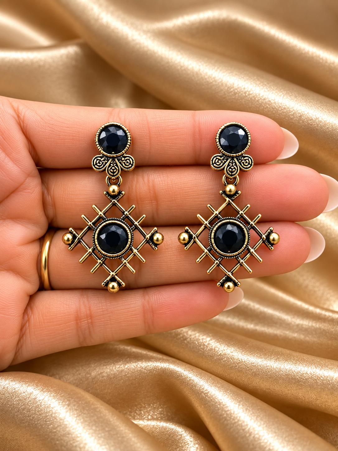 Tana Antique Gold Ear Drop