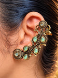 Aaroh-Oxidised Dual Tone Ear Climber Cuff