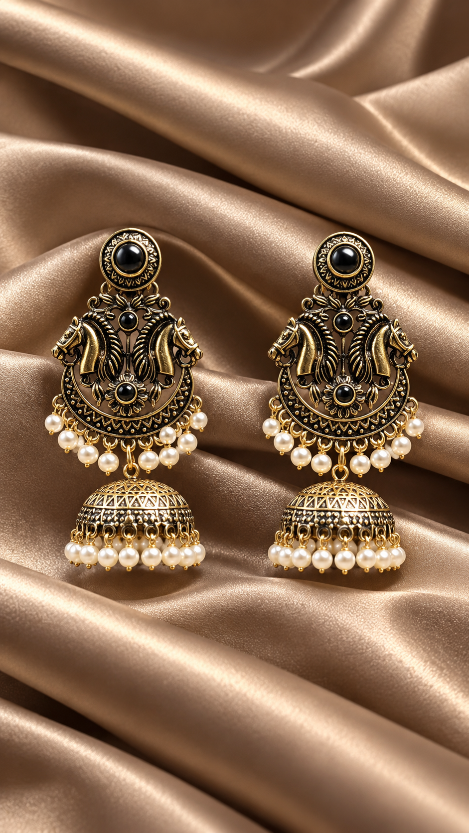 Ashva-Antique Gold Tone Long