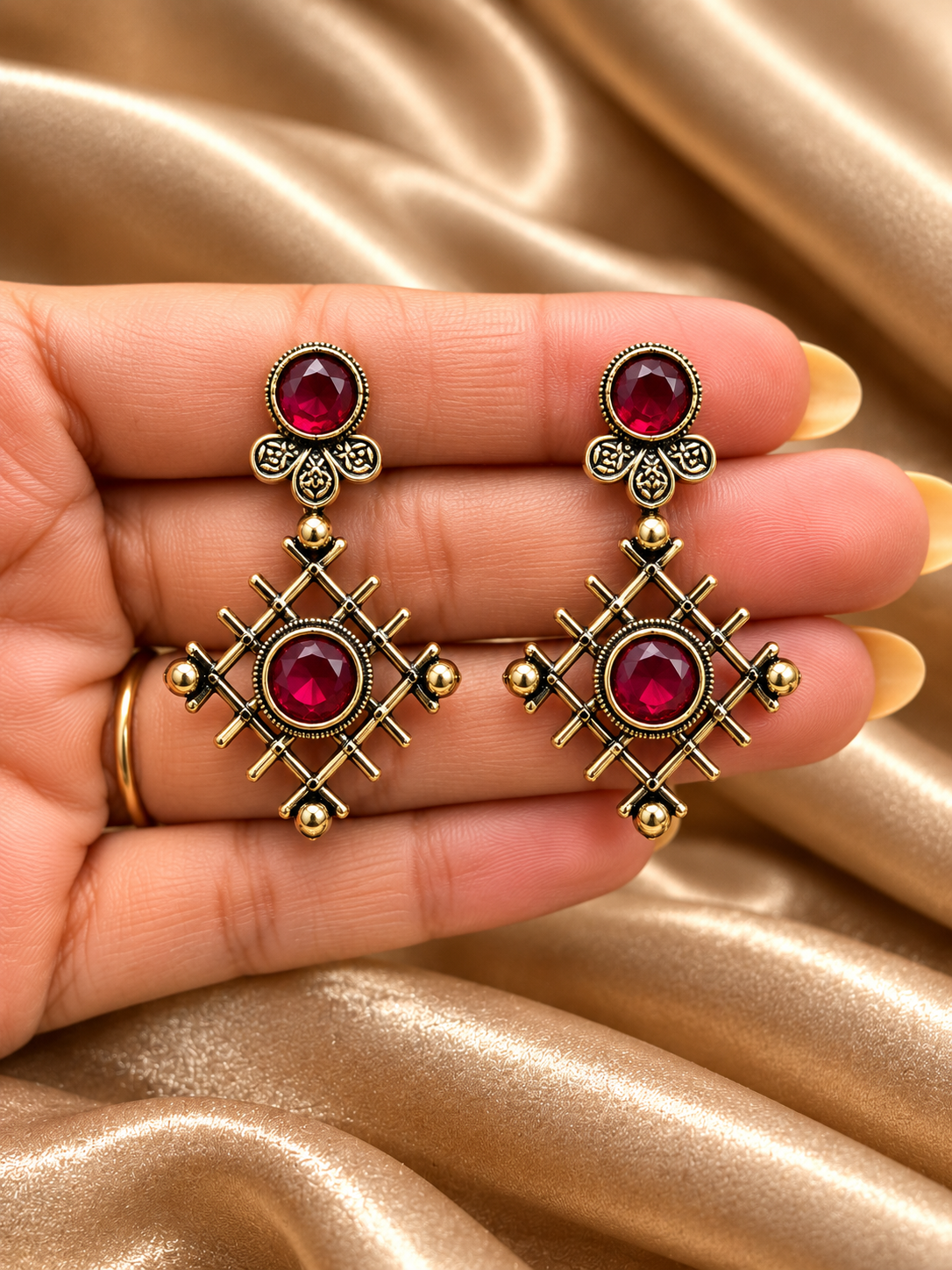 Tana Antique Gold Ear Drop