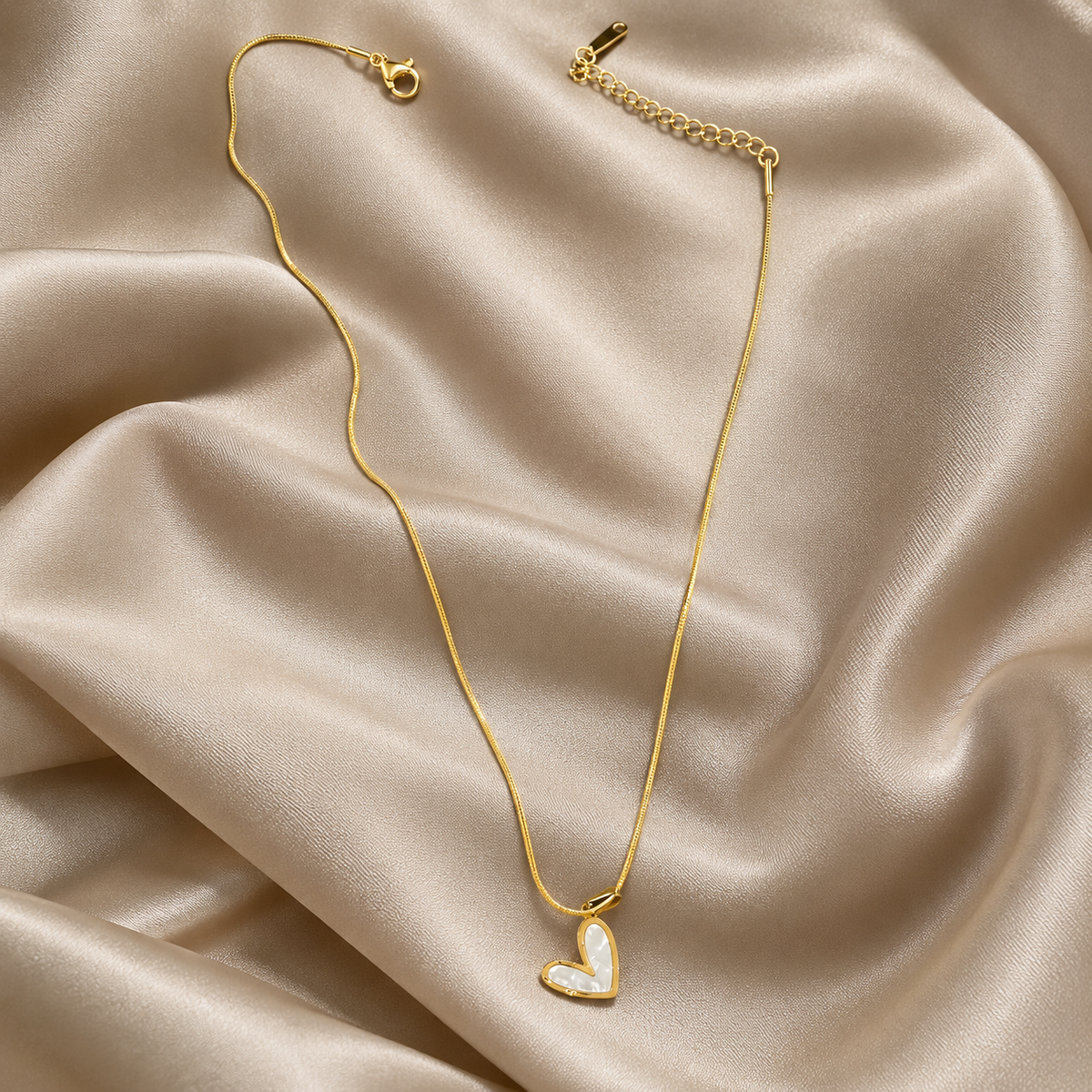 HRIDYA-GOLD TONE HEART PENDANT CHAIN