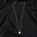AARNA-GOLD TONE SMOOTH OVAL PENDANT
