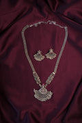 INDULEKHA-OXIDISED SILVER MULTI STRAND CRESCENT PENDANT