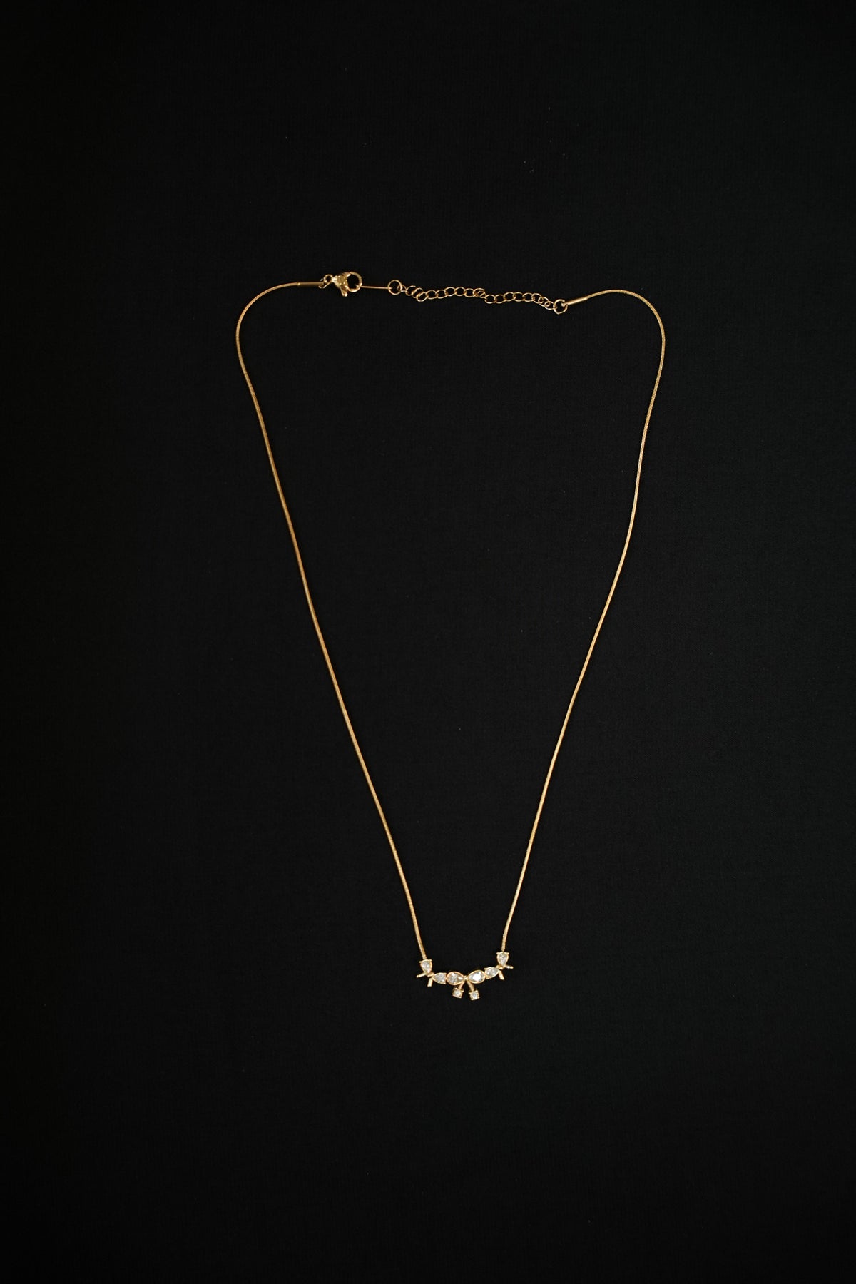 BANDHINI-GOLD TONE CLEAR STONE CHAIN