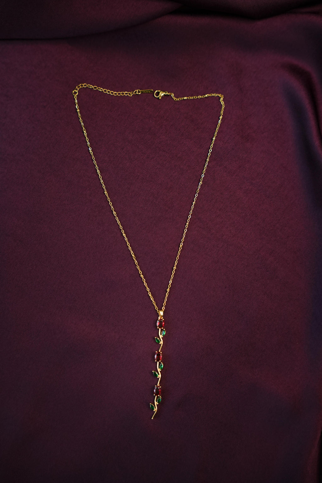 Lathika-Gold Tone Vine Pendant