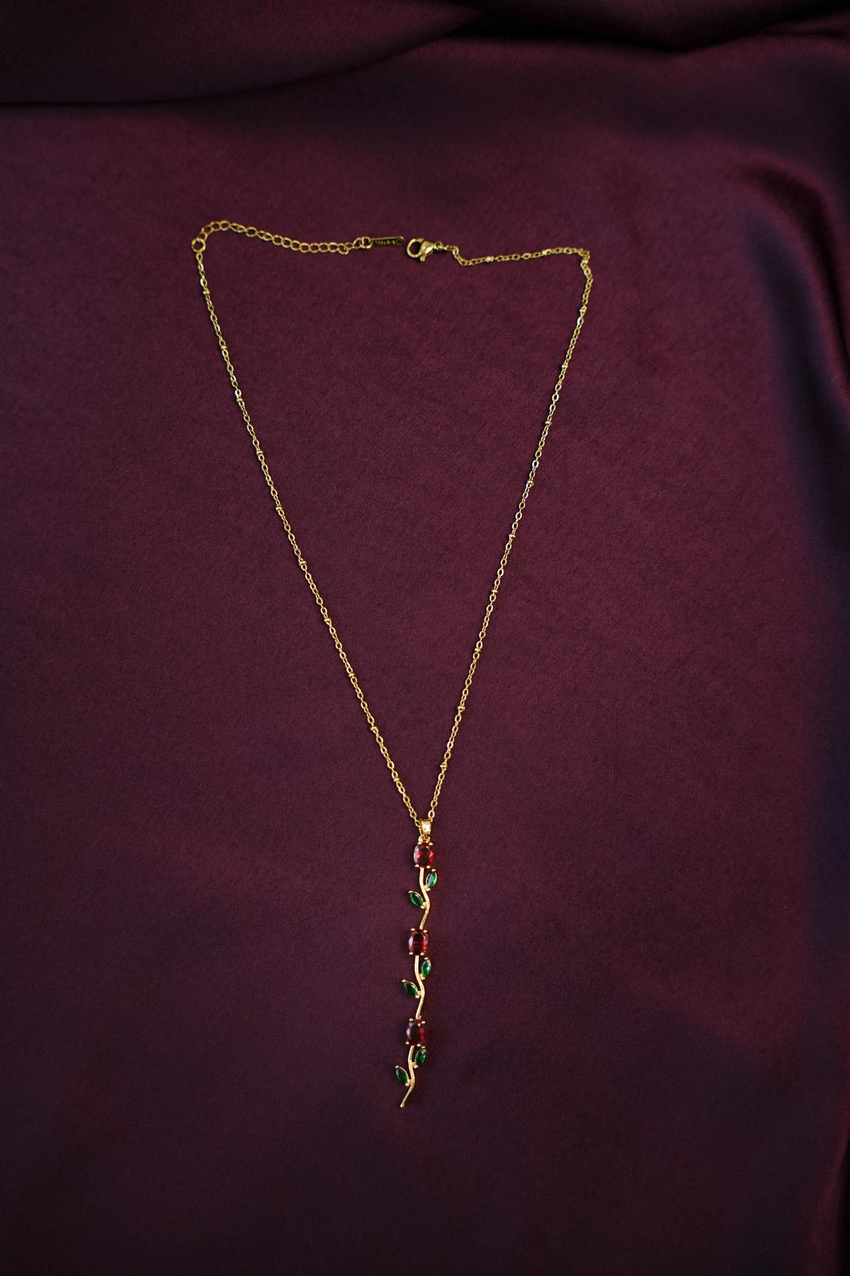 Lathika-Gold Tone Vine Pendant