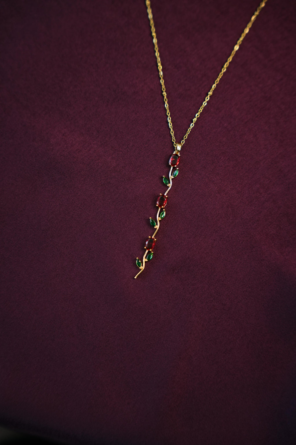 Lathika-Gold Tone Vine Pendant
