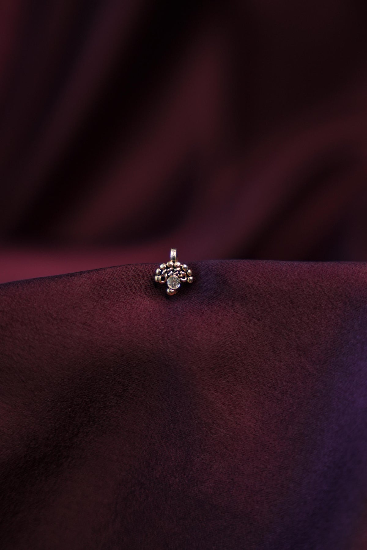 INDHUKALA OXIDISED GOLD TONE PRESS-ON NOSE PIN (set off 2)