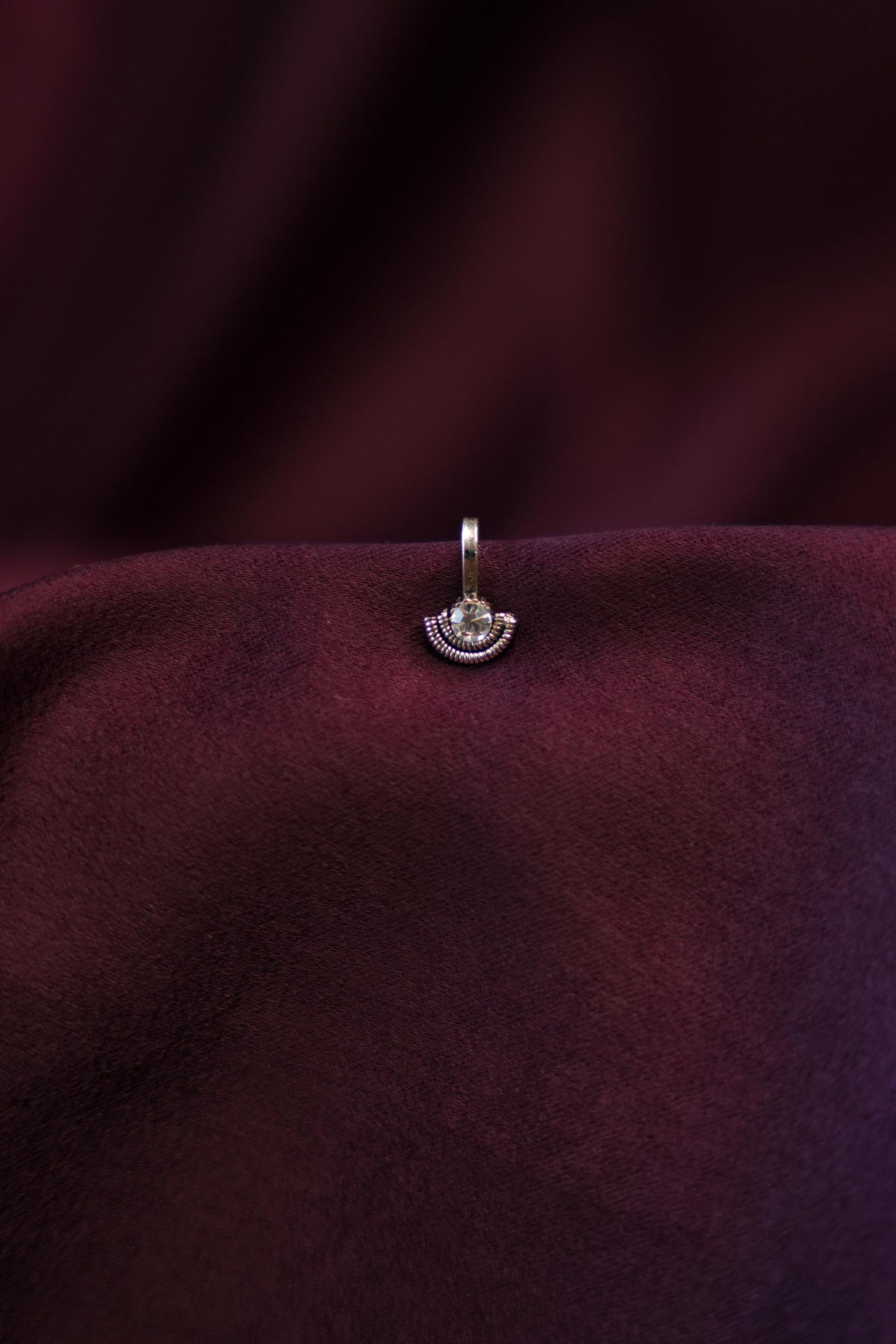 KAUMUDI OXIDISED SILVER TONE PRESS-ON NOSE PIN (set off 2)