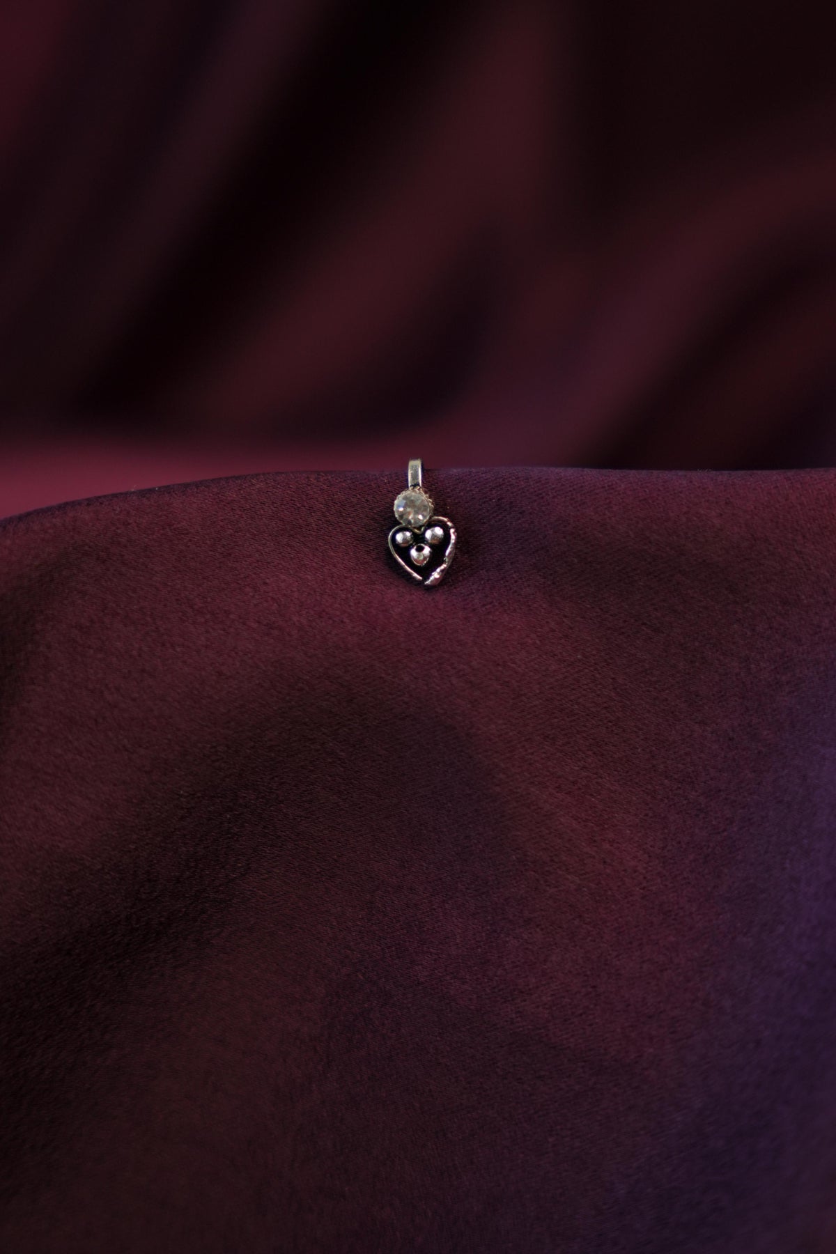 HRIDYA OXIDISED SILVER TONE PRESS-ON NOSE PIN (set off 2)